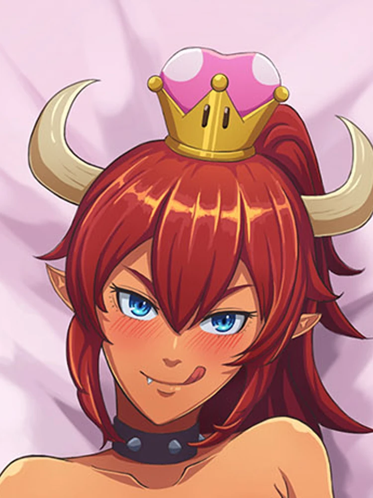 Dakimakura Anime Bowsette Double-sided Print 2WAY Tricot Life-size Body Pillow Cover Pillowcase Custom print