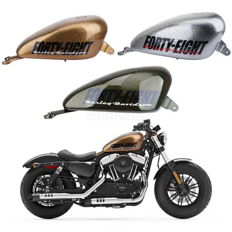 New Style Motorcycle Metal Retro Oil Gas Fuel Tank For Harley Sportster Iron XL 48 883 1200 Forty-eight Modified Motorbike Tanks