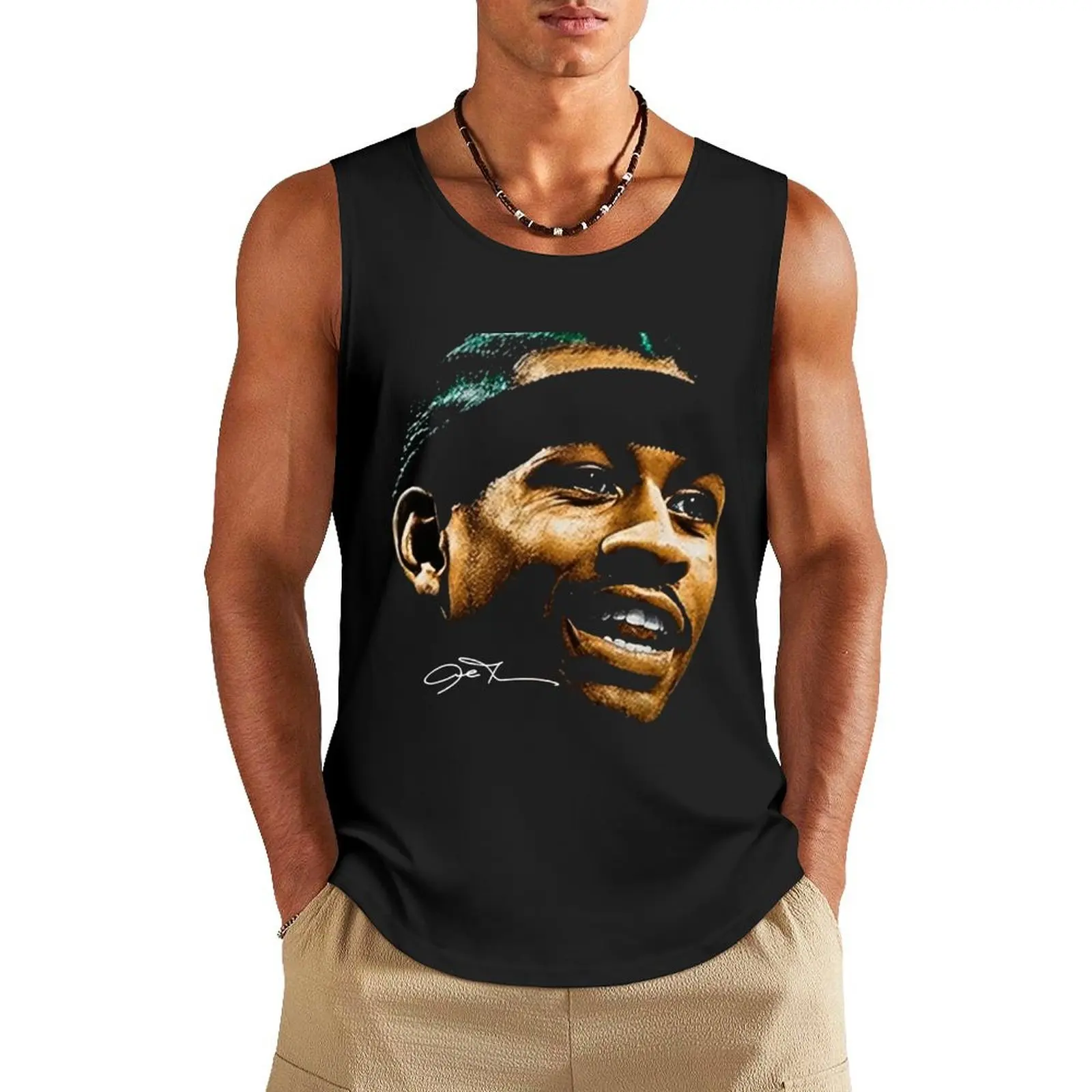 

Allen Iverson Face Tank Top sleeveless vests clothing men sleeveless gym shirt man fitness