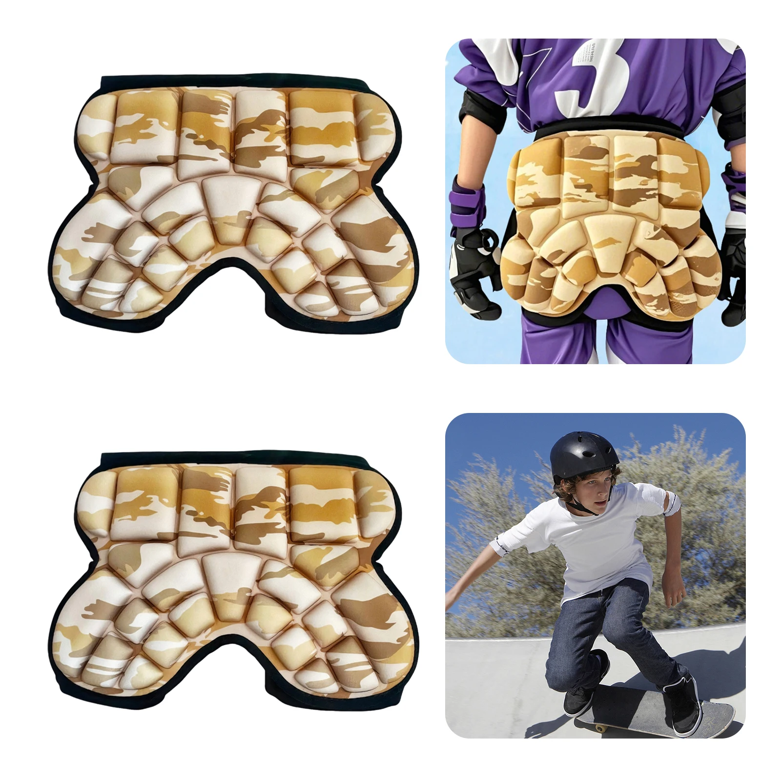 

Single Board Hip Protectors Thickened Skate Butt Protect Pads Shockproof Snowboard Hip Cover for Roller Skating/Skateboarding