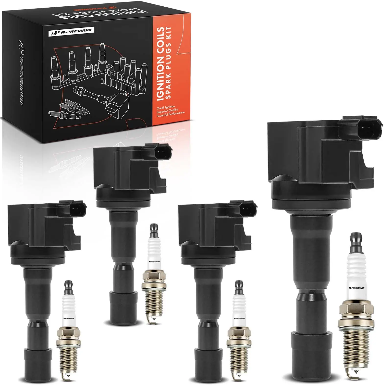 A-Premium 4x Ignition Coils & 4x Iridium Spark Plug Kit for Honda CR-Z 11-16 1.5L 3 Blade