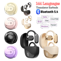 AI Translator Earbuds Bluetooth 5.4 Noise Cancelling Two-Way Voice Translator Ear Hook 144 Languages Translation Earphones