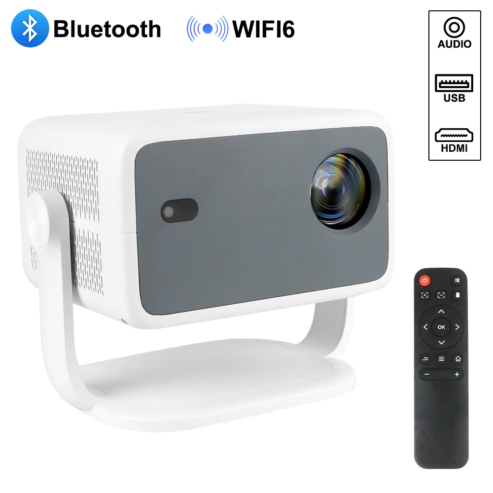 Android 11 WIFI 6 BT 5.2 Rotaty Type 1920X1080P 4K Support 650ANSI Full HD Projection Night Light Home Theater LCD Projector