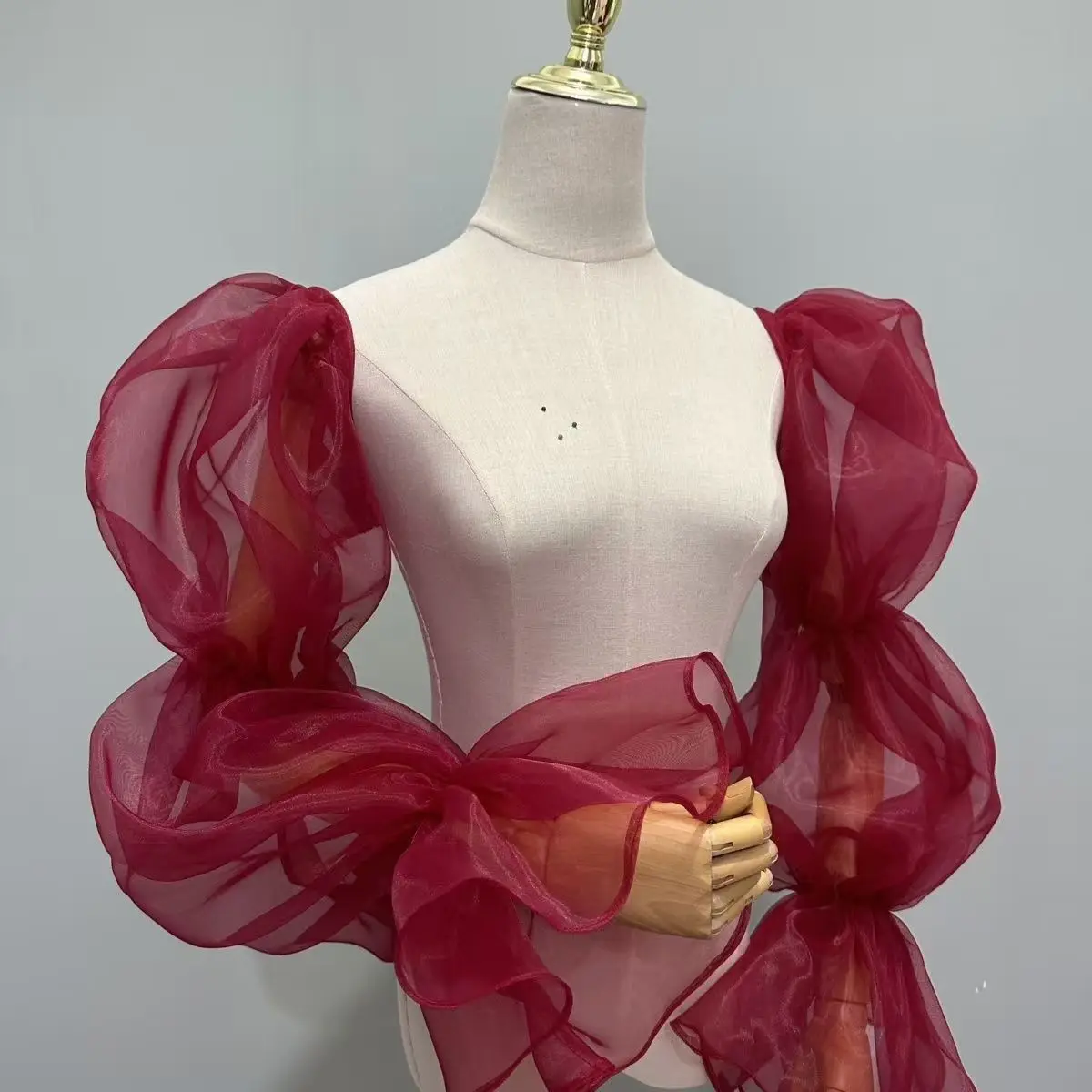 white-bubble-wedding-dress-accessories-arm-cover-hand-veils-bridal-bridesmaids-evening-banquet-cuffs