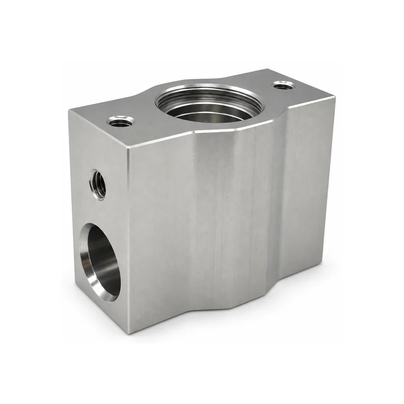 Factory Direct CNC Machining Service OEM Stainless Steel Hydraulic Valve Block Brushed
