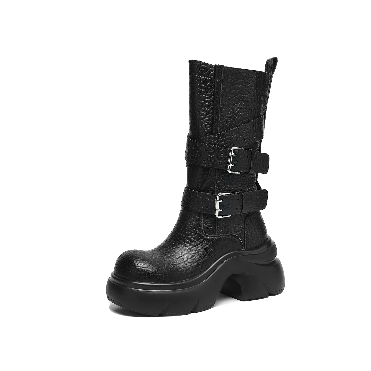 جلد طبيعي أحذية رعاة البقر الغربية أحذية الكاحل ، حزام مشبك كتلة أحذية امرأة ، أحذية فارس ، الأحذية الحديثة ، الجوارب فاسق مكتنزة #6