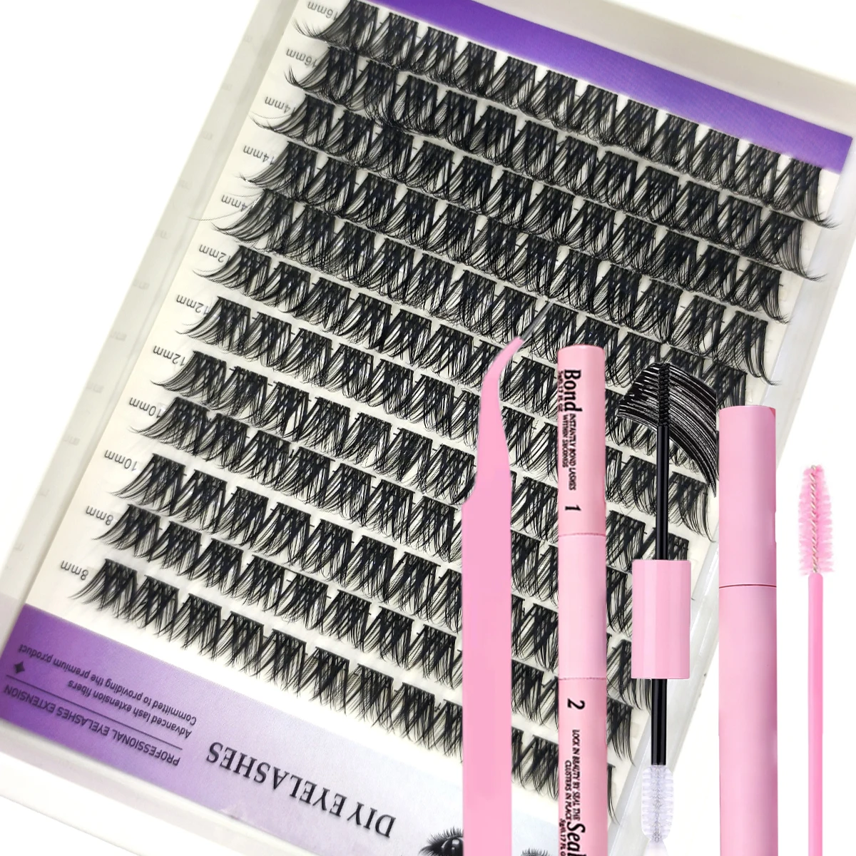 3D Intelligente DIY 32reihige 60-150P Persönliche Wimperncluster D-Curl Wimpernverlängerung Natürliches Wimpernbuch Klebeset – Detail 11