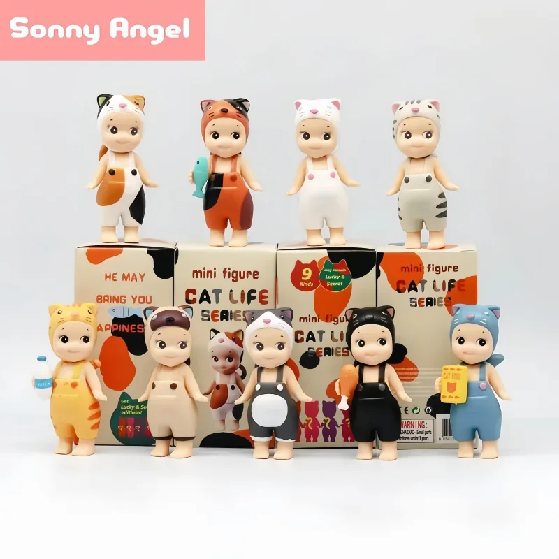 Hot New Sonny Angel Blind Box Mini Cat Life Series Collection Kawaii Animes Figure Ornament Doll Fan Kid Gift Motherland Edition