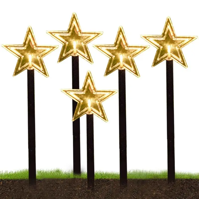 

Star Christmas Pathway Lights Solar Outdoor Star Christmas Lights Work Automatically Solar Christmas Snowflakes Garden Stake