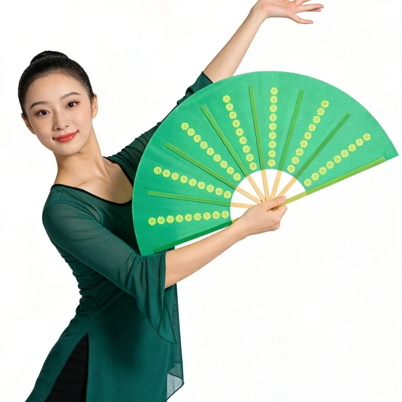 

New Korean Dance Fan Specific Korean Dancing Art Exam Competition Fan Hot Stamping Flower South Korean Dancing Practice Fans