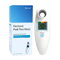 Sonmol Digital Peak Flow Meter, Spirometer for Adult Kids, Forced Expiratory Volume FEV1 & PEF, Medical Lung Tester Asthma COPD