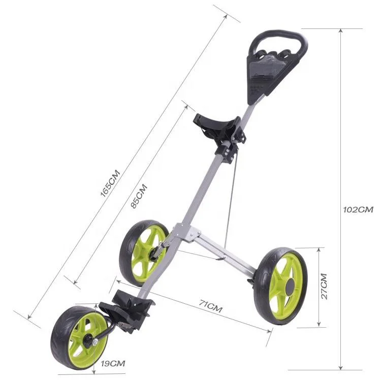 Trundler Solid And Light Weight Aluminum Golf Trolley Good Service 3 Wheel Golf Push Cart