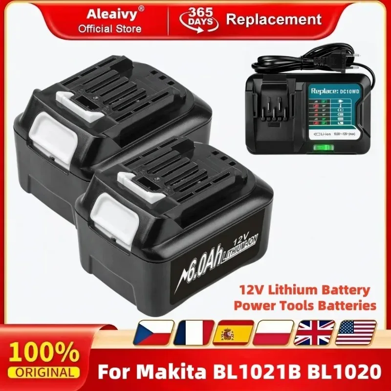 

12V Lithium Battery 6Ah Rechargeable Battery For Makita Electric Drill L1016 BL1021B BL1041B Power Tools Replacement Batteries