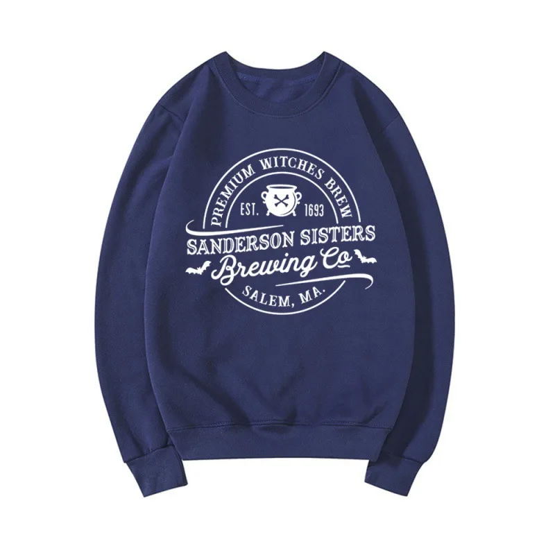 Fun Pattern Sweat-shirt Bat Ghost Witch Skull Round Neck Sweatshirt Graphic T Shirts Harajuku Streetwear