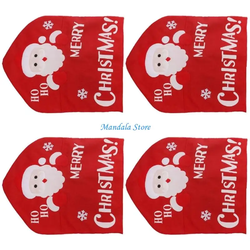 U2JC عيد الميلاد سانتا غطاء كرسي ناعم عالمي الحجم قابل للغسل في الغسالة للمنزل والمكتب وحفلات عيد الميلاد