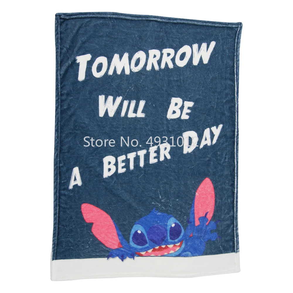 

Disney Cartoon Lilo & Stitch 3D Flannel Blankets E Customized Bedspread For Childrens Boys Girls Couch Quilt Cover Traveling