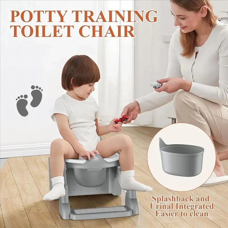 

Сиденье для приучения к горшку со ступенькой-лестницей, сиденьем для унитаза для малышей, унитазом для приучения к горшку с писсуарами и защитой от брызг