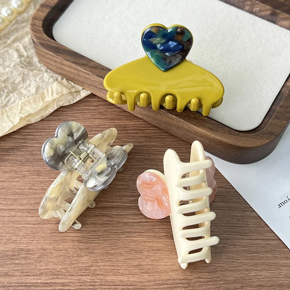 1pc cute and unique acetate hair clip for women, Japanese style elegant temperament, half-up hair clip for back of head