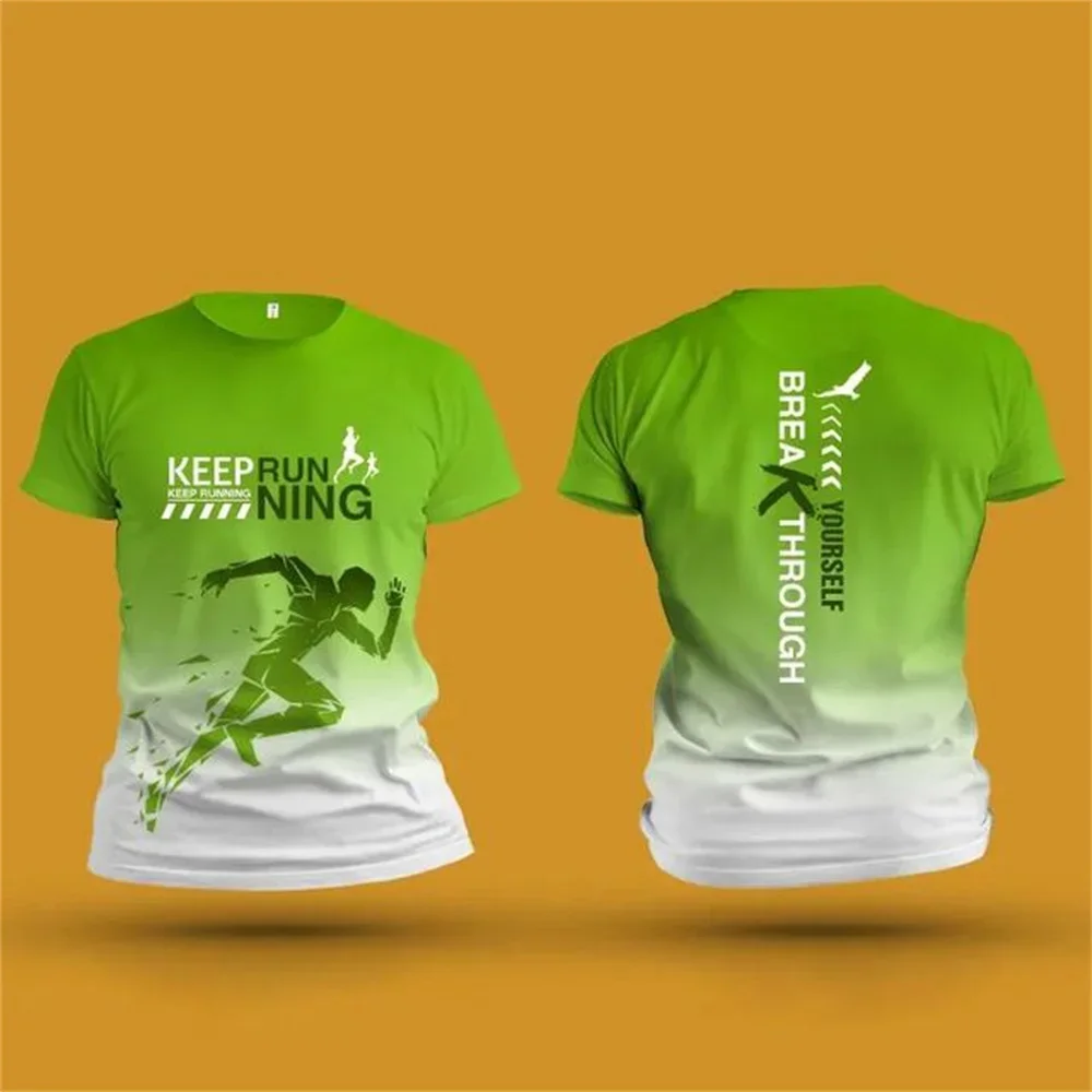 

Спортивная футболка для бега с 3D принтом, летняя нейтральная футболка с короткими рукавами для фитнеса, спорта на открытом воздухе, быстросохнущая свободная удобная одежда