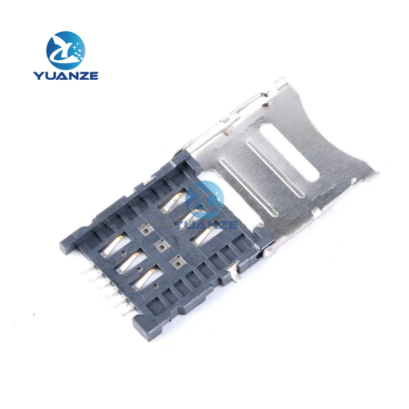 5pcs/lot Clamshell small card MICRO SIM card holder 6P SIM card holder 6PIN card slot SIM card holder 5
