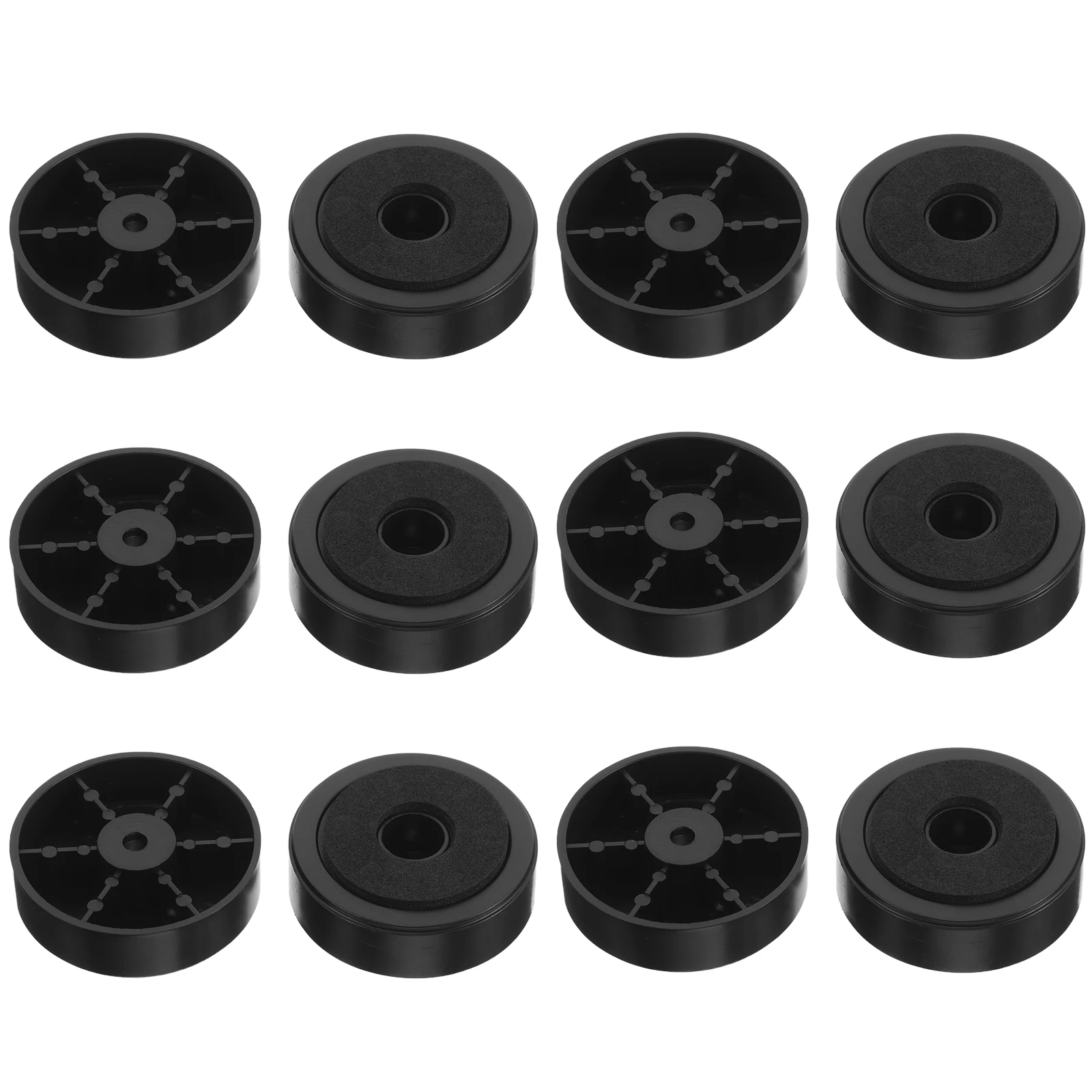

12pcs Black Speaker Stand Foot Mat 47x15 Durable Rubber Feet Furniture Bumpers Audio Vibration Isolation Floor Scratch Pad