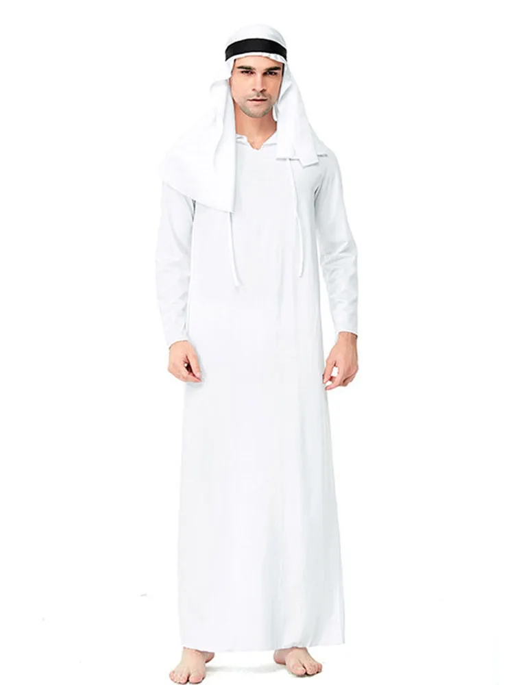 Príncipe árabe loween traje médio oriente longo robe palco desempenho ano final ow outfit poliéster senhoras roupas étnicas