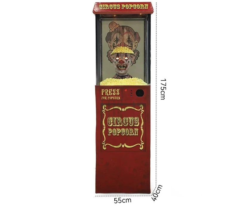 Factory Direct 20.26 million Holy Day Large Bouncing Clown Popcorn Machine Haunted House Amusement Park Electric Induction