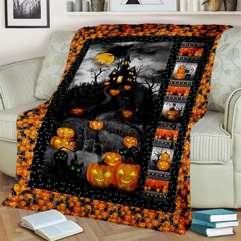 HD Halloween Festival Horror Atmosphere Blanket Home Decoration Sofa Bed Decoration Hotel Office Portable Warm Gift Blanket