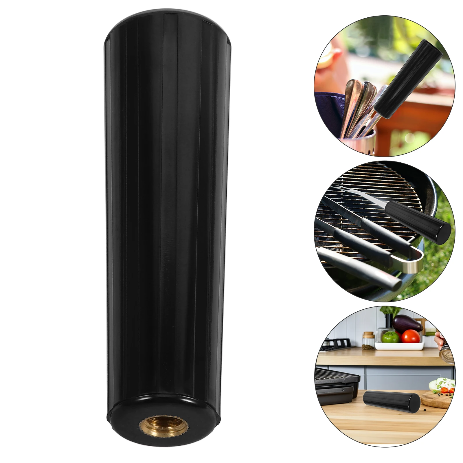

1pc Rotating Grill Replacement Handle Insulated Barbecue Fork Handle M10 Copper Thread Durable Heat Resistant For