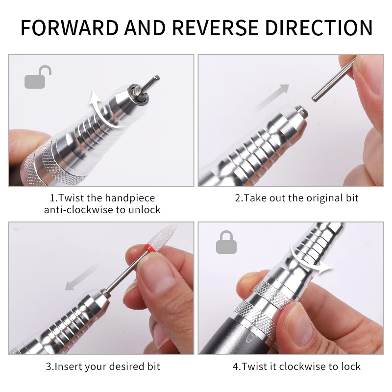 450000 Rpm 네일 드릴 머신 전기 전문 - 선반 샌더 매니큐어 젤 모터 커터 45000 무료