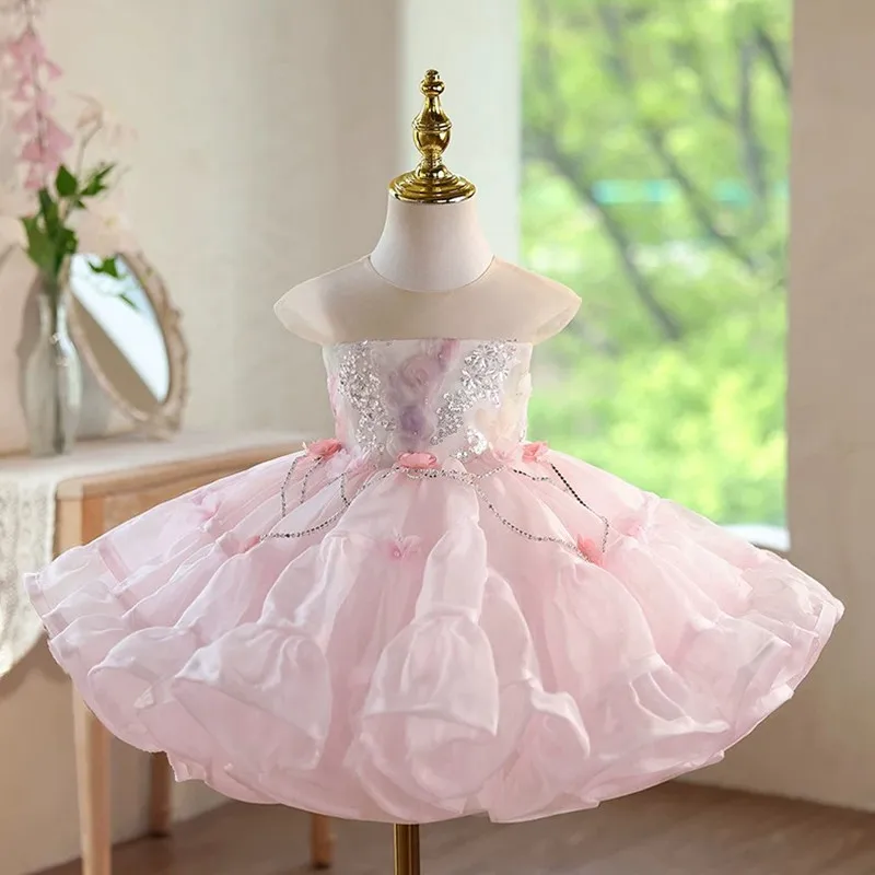High Quality Children's Prom Dress Host's Piano Performance Costume Wedding Birthday Party Gown  A5009 Kids Graduation Dress