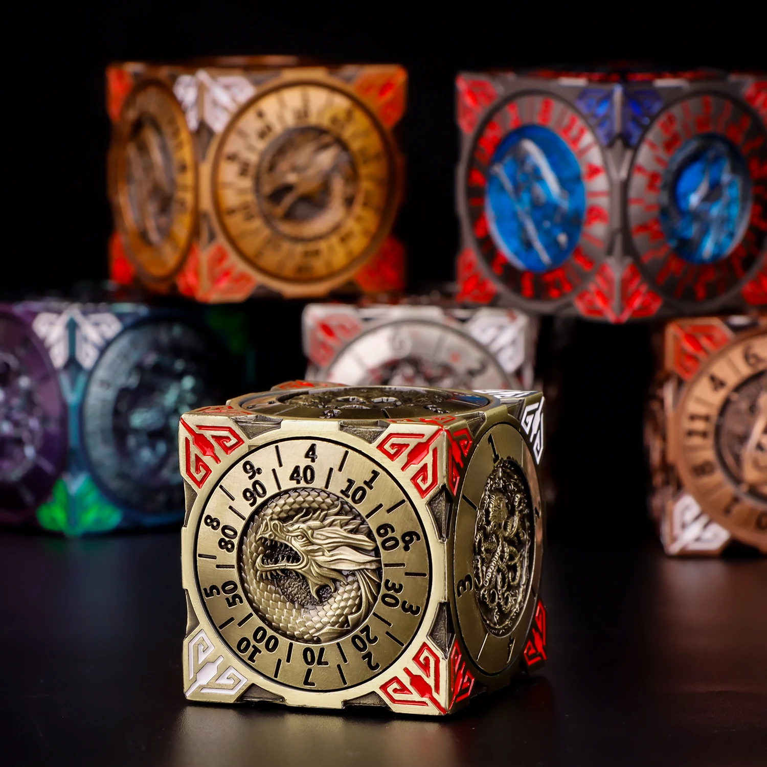 مكعب نرد دوار 7 في 1 لـ DND - مجموعة نرد D&D معدنية ممتازة مع صندوق هدايا للزنزانات والتنينات هدية لسادة الزنزانات #3