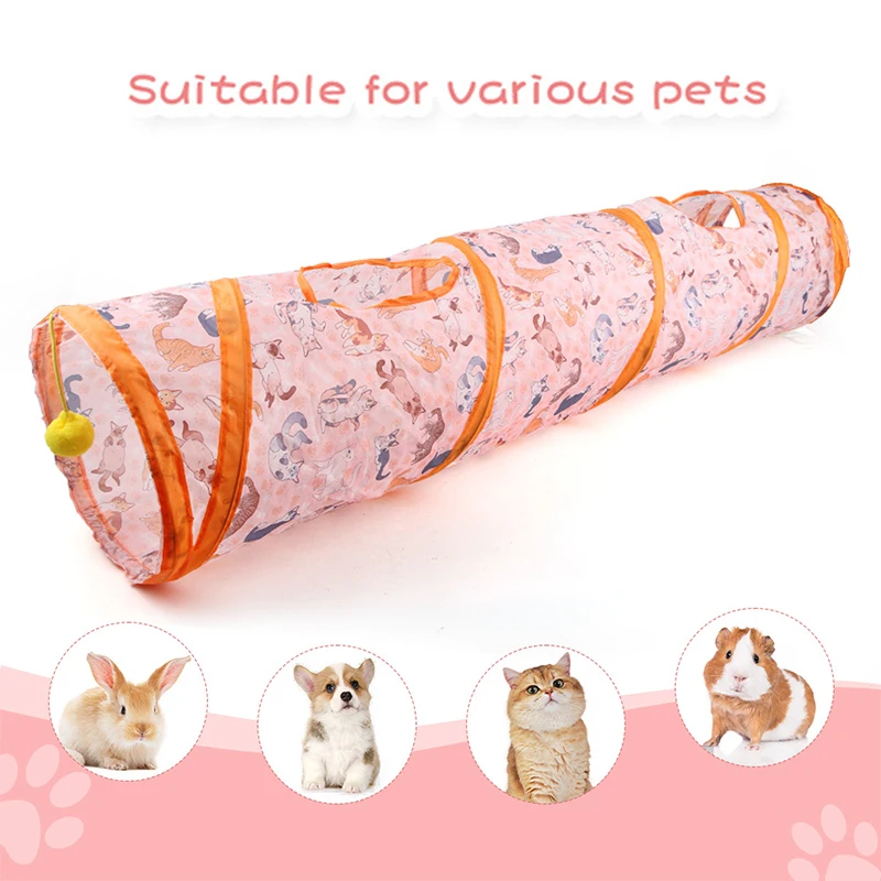 Kreatywny drukowany tunel dla kota Składany tunel dla kota Oddychające zabawki interaktywne dla zwierząt domowych Artykuły do ćwiczeń dla kotów Zabawki dla kotów