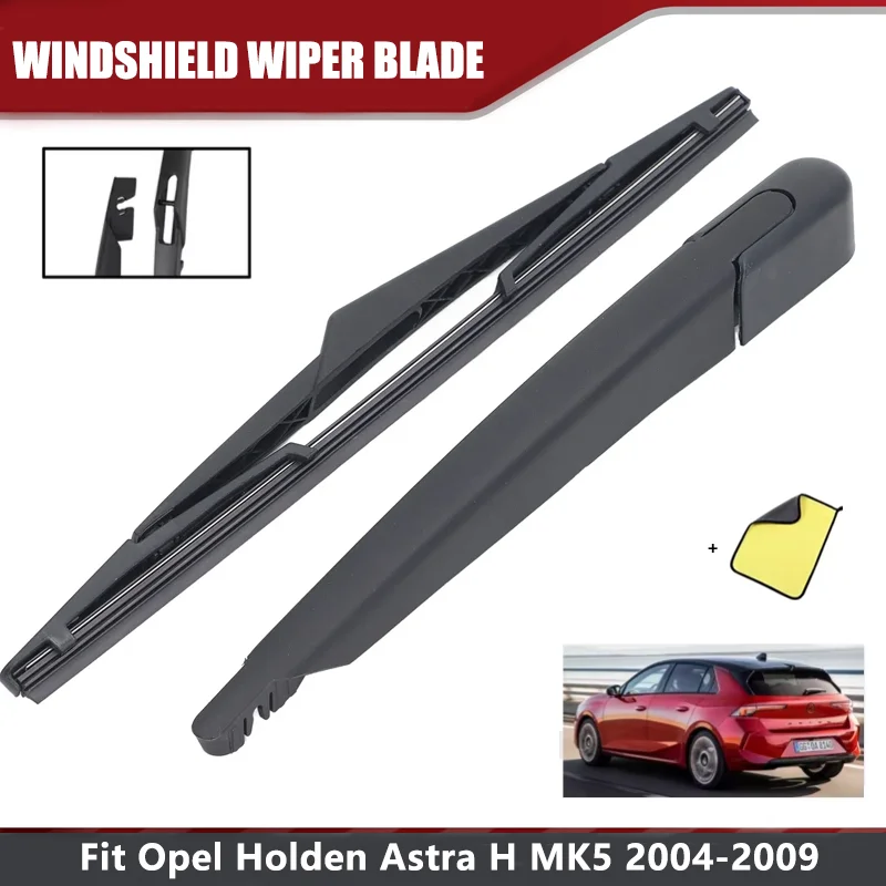 Scheibenwischer 12 Zoll Heckwischerblatt & Wischerarm-Set für OPEL Vauxhall Astra H GTC 2004-2009 Heckscheibe Gummi-Wischerblatt