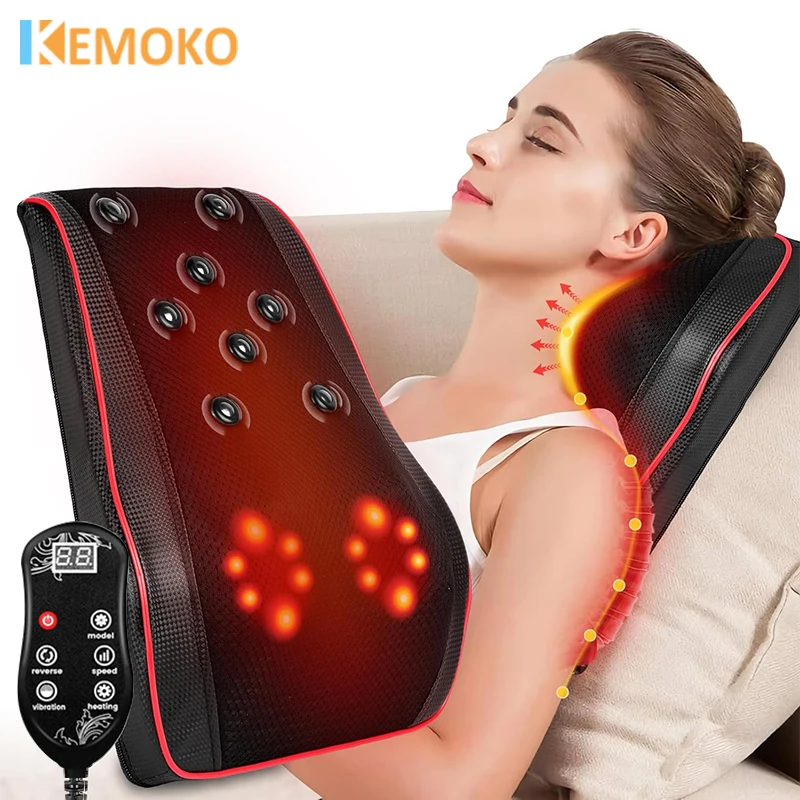 Electric Back And Neck Cervical Massager Pillow Airbag Waist Kneading Massage Cushion Lumbar Chair Massager Car Back Pillow Care