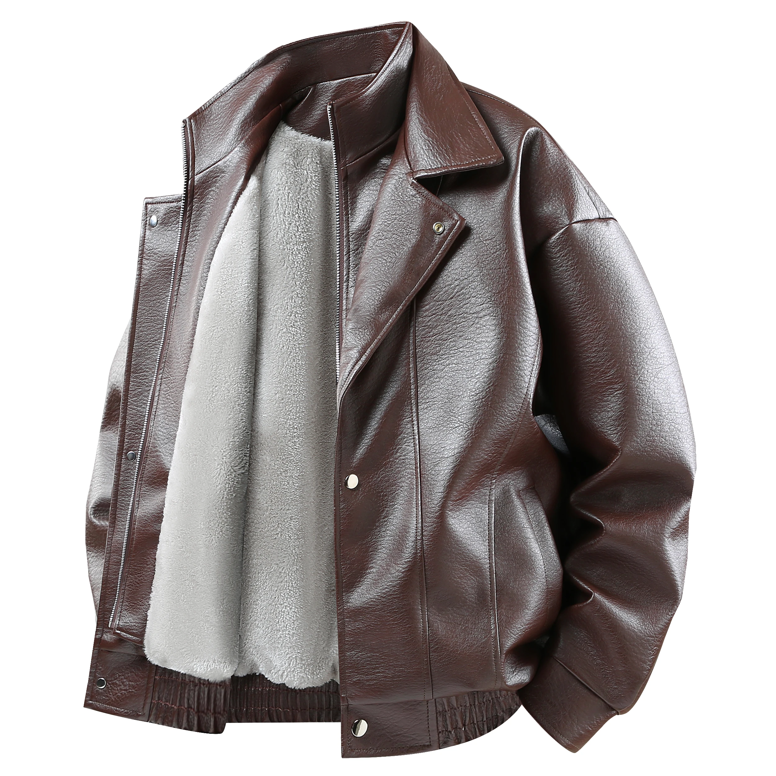 

Утепленная кожаная куртка в американском ретро-стиле с воротником, весенне-осенняя, мужская, высокого качества, для пар, верхняя одежда