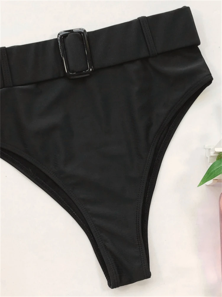 Maillot de bain noir sexy pour femmes, ensemble deux pièces, bikini, culotte taille haute, vêtements de plage, nouvelle collection, 2024