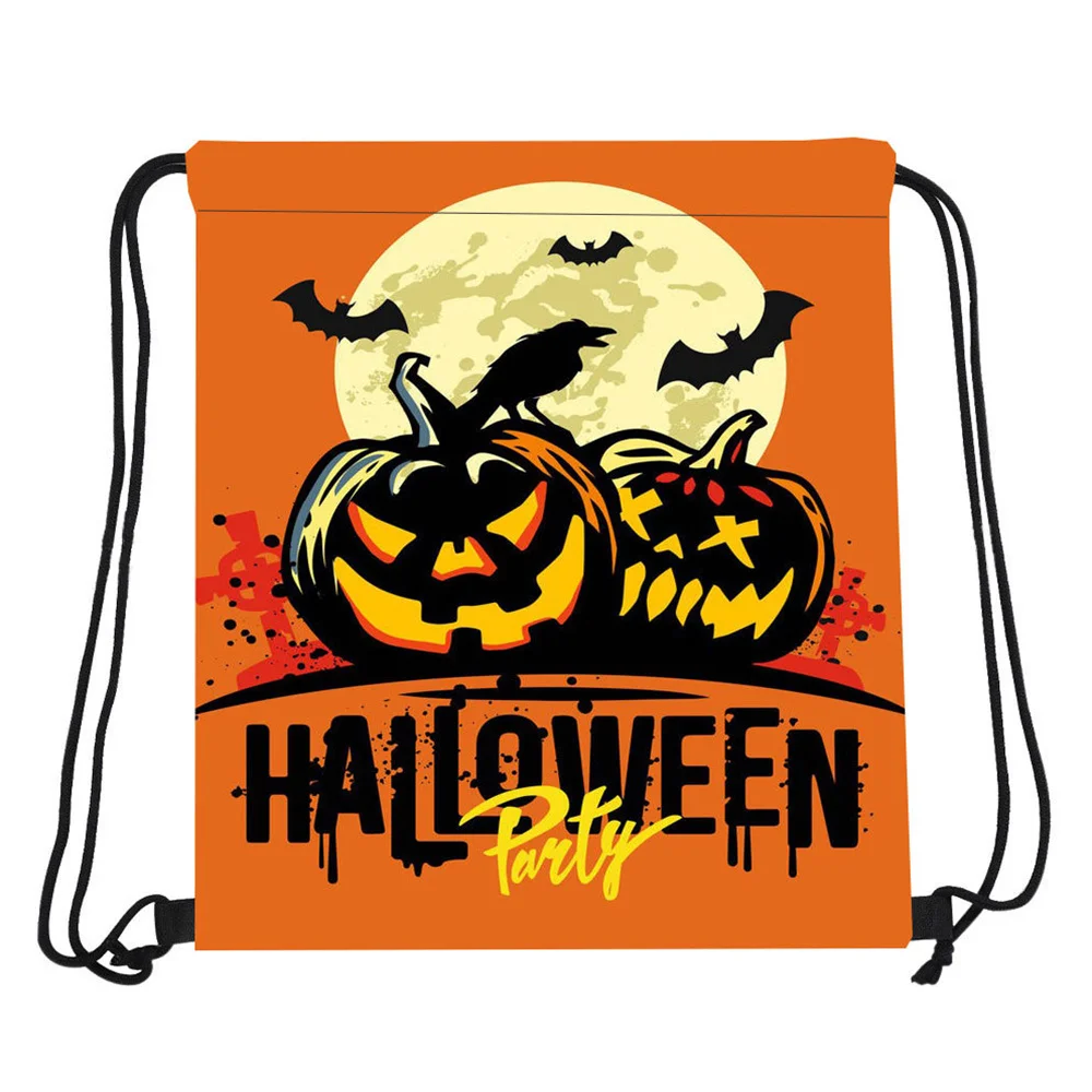 Bolsas con cordón de Halloween, bolsa de almacenamiento de dulces, patrón de calabaza, bruja, esqueleto, truco o trato, regalos