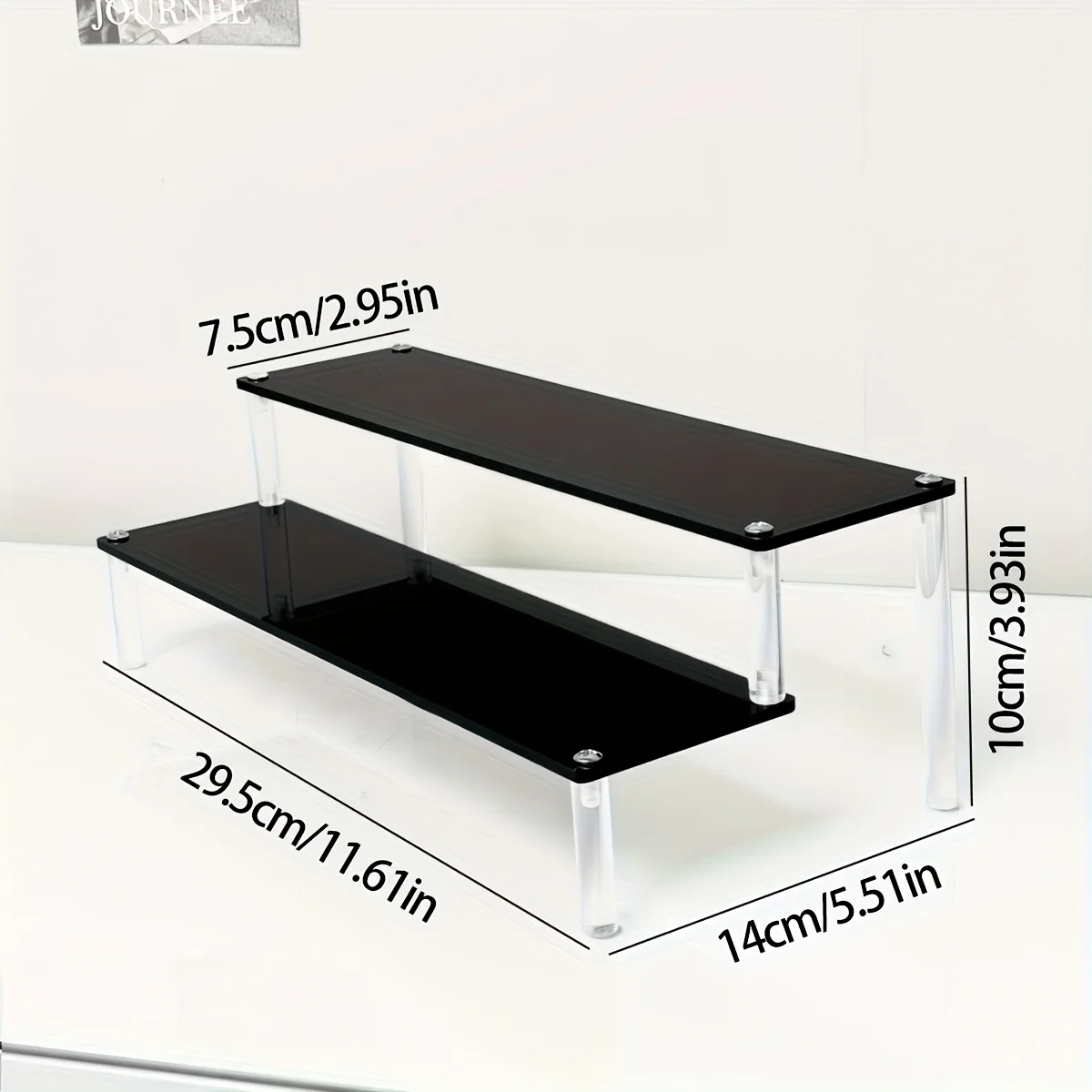 1pc multifunctioneel parfumstappendisplayrek - zwart/transparant acryl desktop organizer voor cosmetica en armbanden, ideaal voor - afbeelding 1