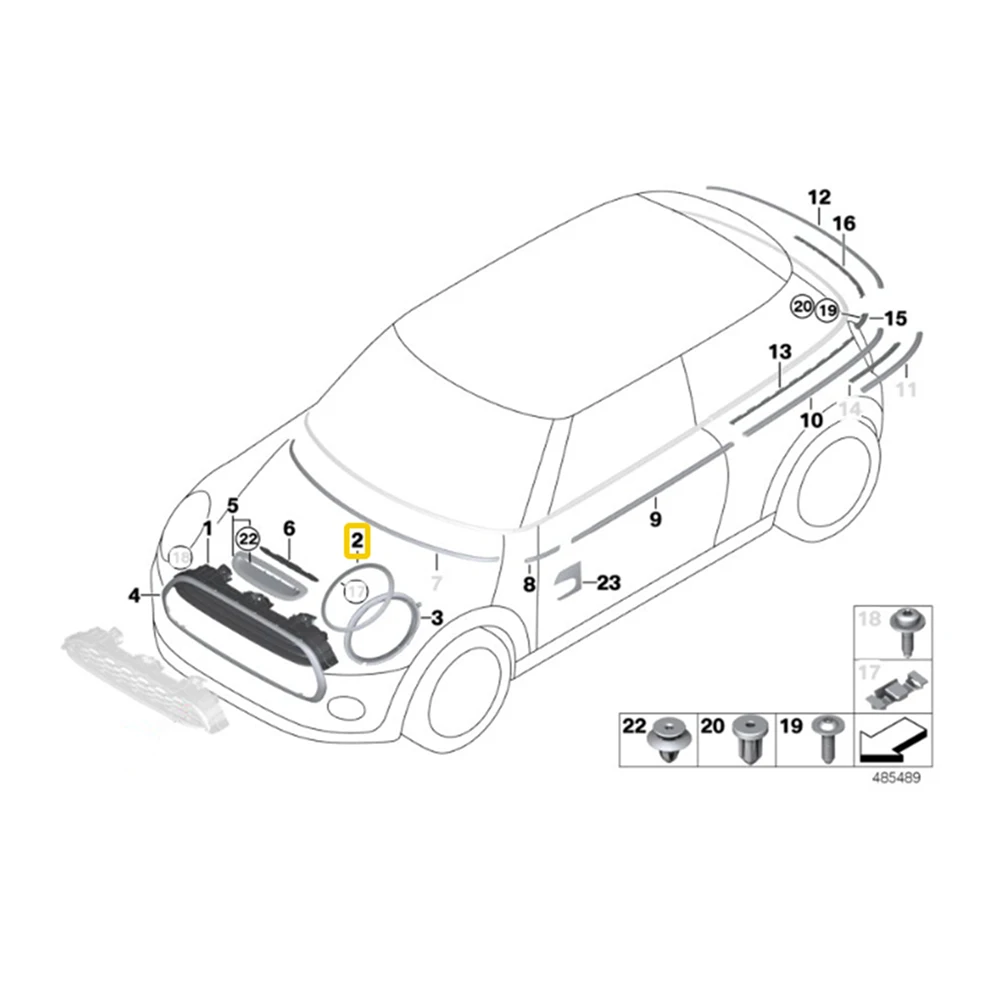 1Pair Headlight Trim Ring Decor Black Car Accessories For 2014-2019 MINI Cooper S F55 F56 F57-A91R - view 5