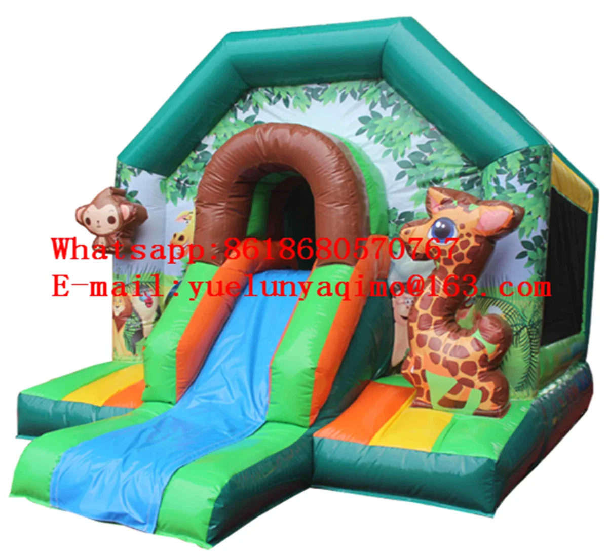 

Manufacturers selling large outdoor giraffe theme inflatable slide castle combination trampoline YLY-099