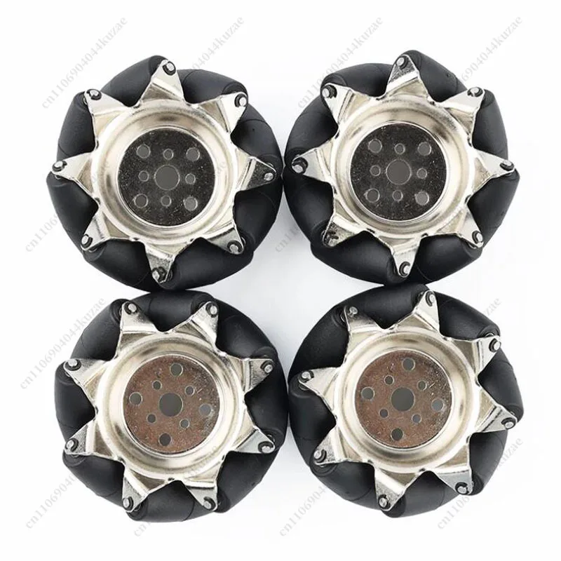 4pcs 76mm Metal Mecanum Wheels with 8mm Couplings, Omnidirectional Driving Parts for ROS Intelligent Robot Vehicles