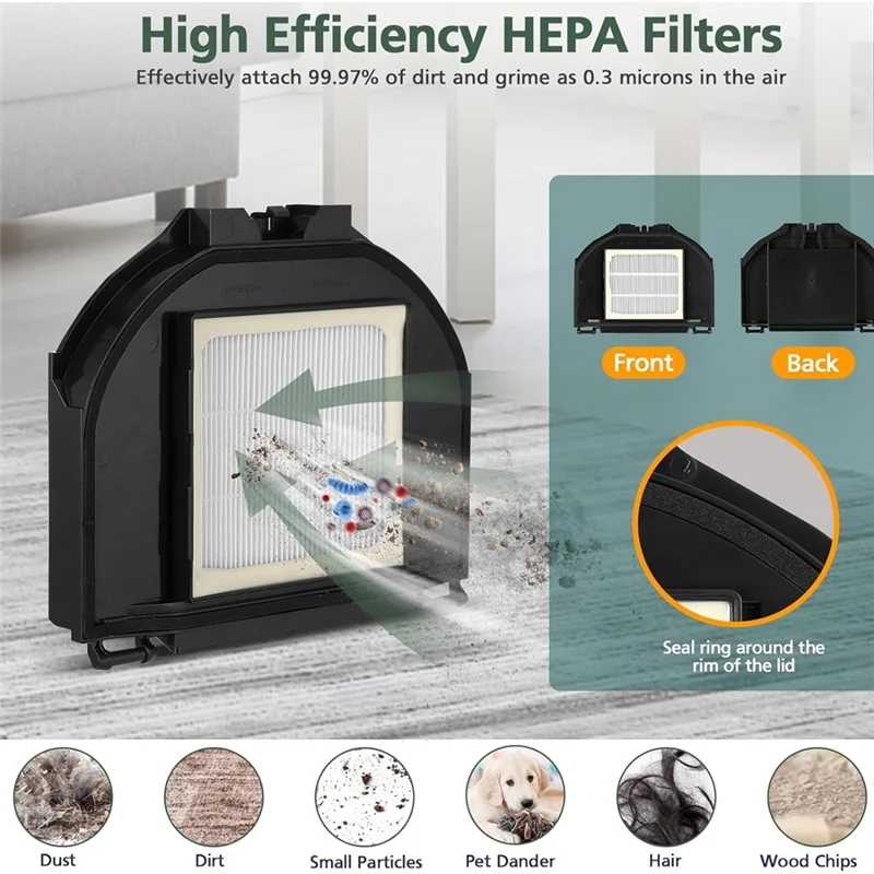 أعلى بيع 9 قطعة فراغ استبدال أجزاء ل القرش RV2310AE مصفوفة جهاز آلي لتنظيف الأتربة فرشاة جانبية رئيسية مرشحات HEPA الإسفنج تصفية #2