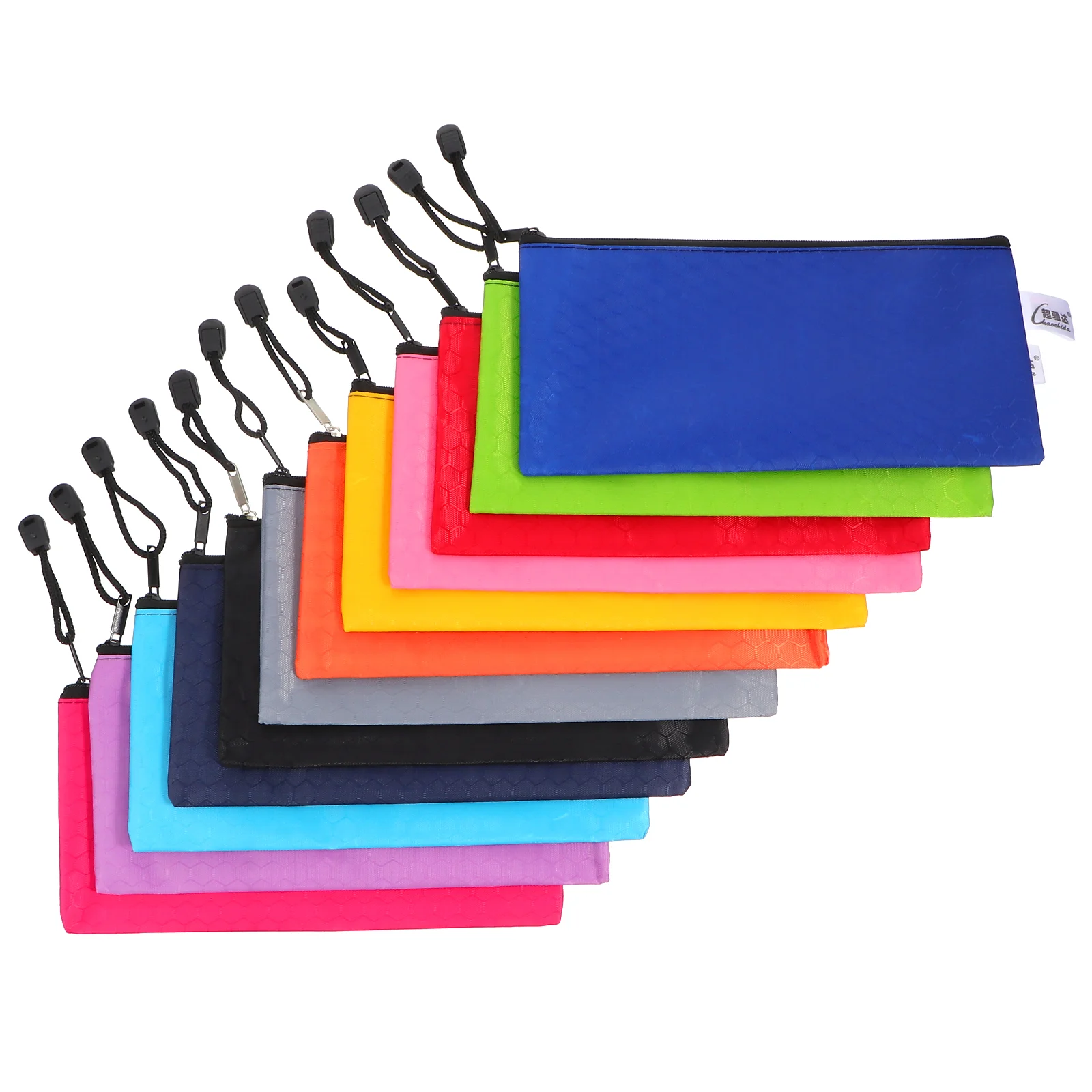 12 Pcs Cosmetics Storage Bag Zipper Pouch Bags Notes Stationery File Makeup for Travel Mesh