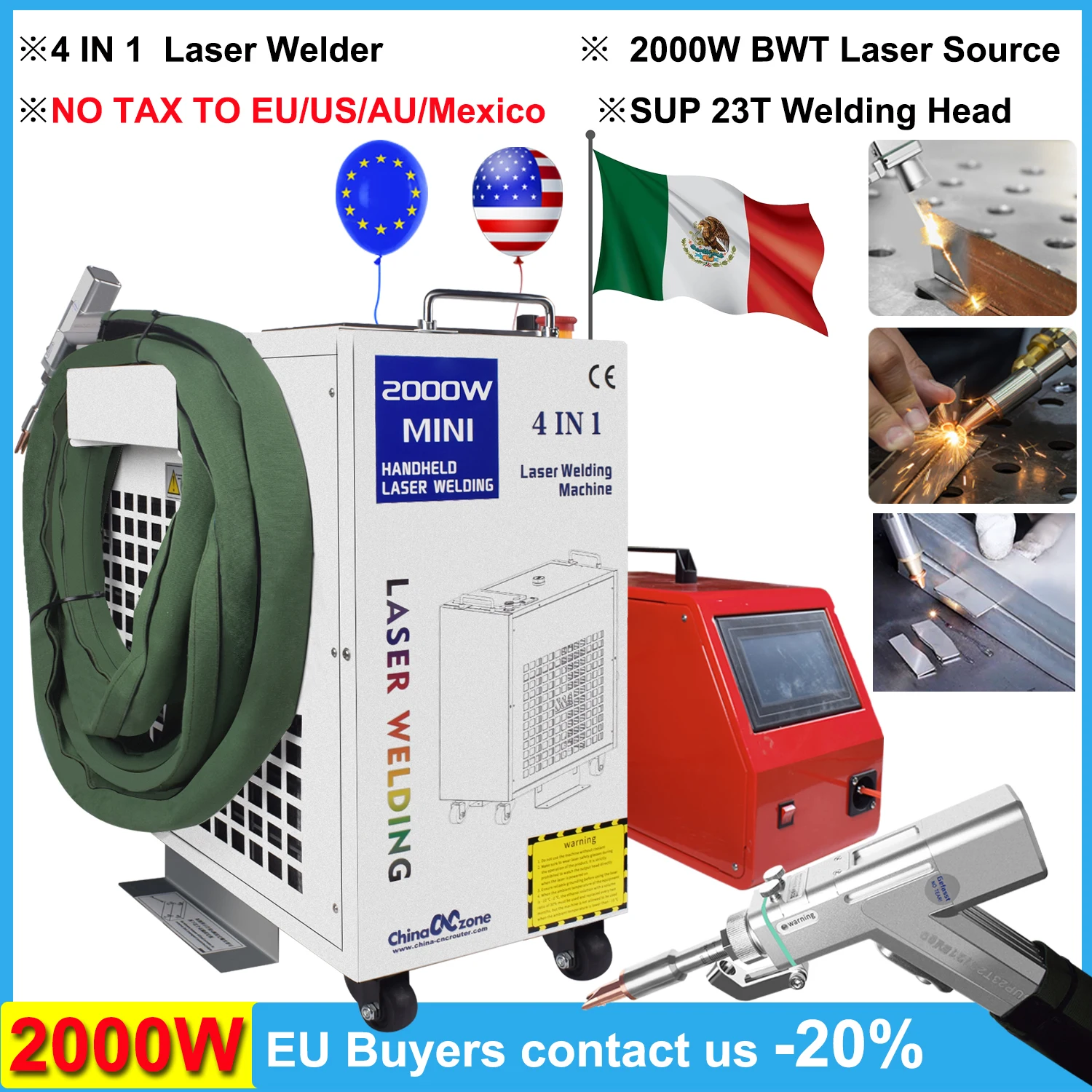 2000 واط آلة لحام بالليزر 4 IN1 1500 واط لحام الألياف الليزر لحام تنظيف لحام قطع تبريد المياه للمعادن الاتحاد الأوروبي/الولايات المتحدة الأسهم #1