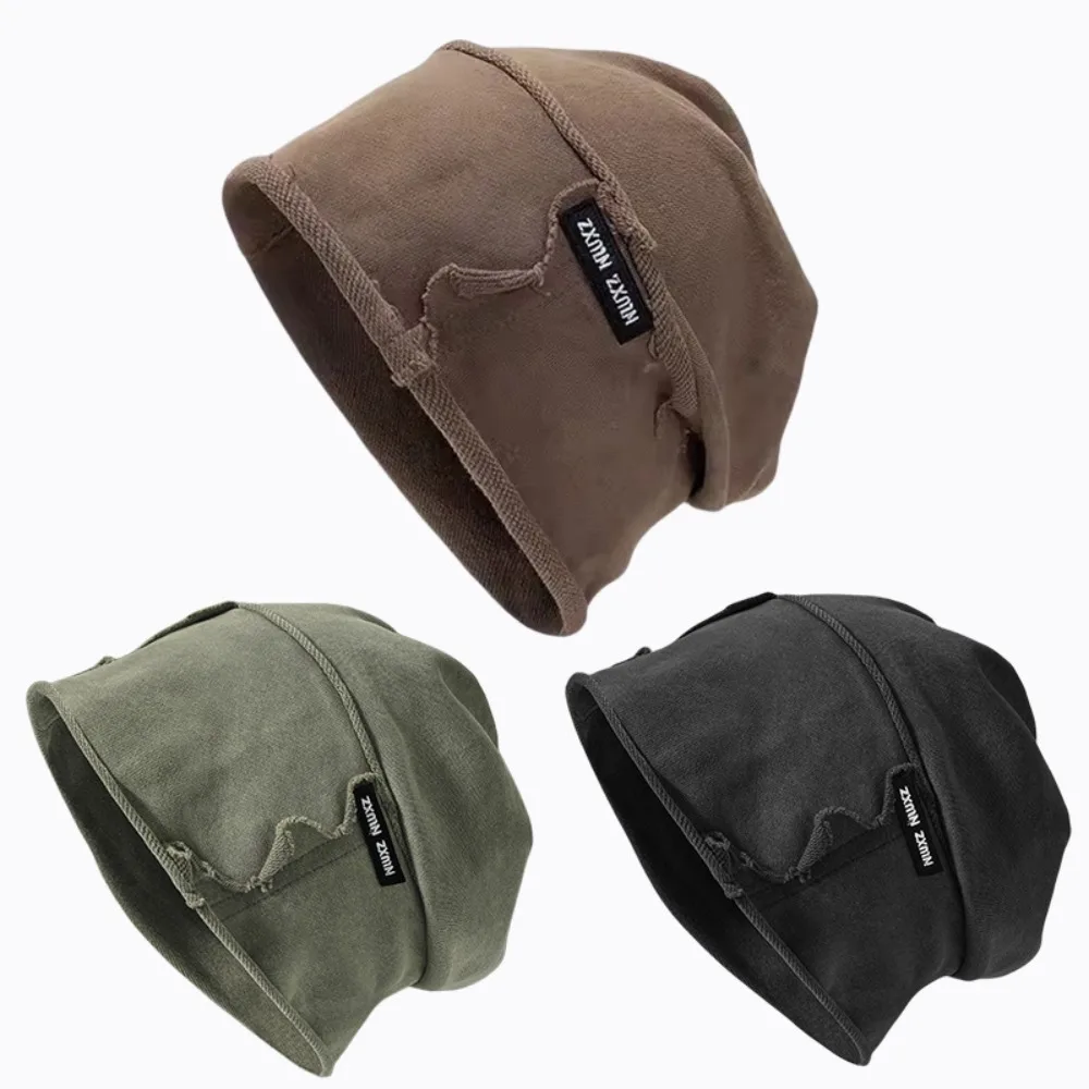 Casual Vintage Wasteland Pullover Cap Cotton Elastic Washed Beanie Cool Hip Hop Loose Beret Streetwear