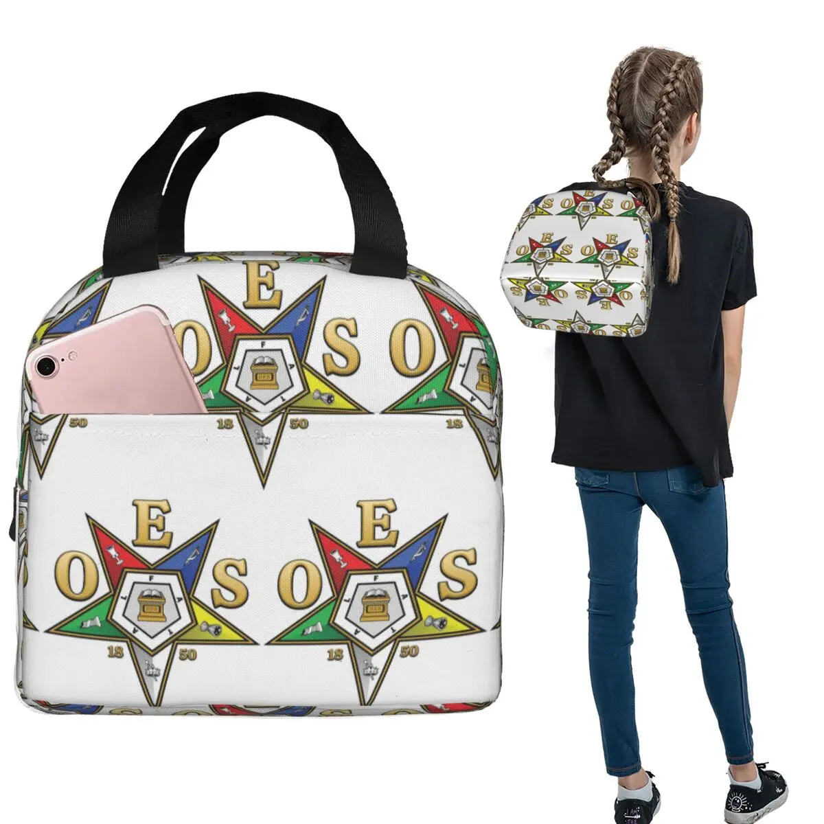 

Термосумка для обедов Oes Order Of The Eastern Star для женщин и детей, герметичные контейнеры для еды, термосумка-тоут