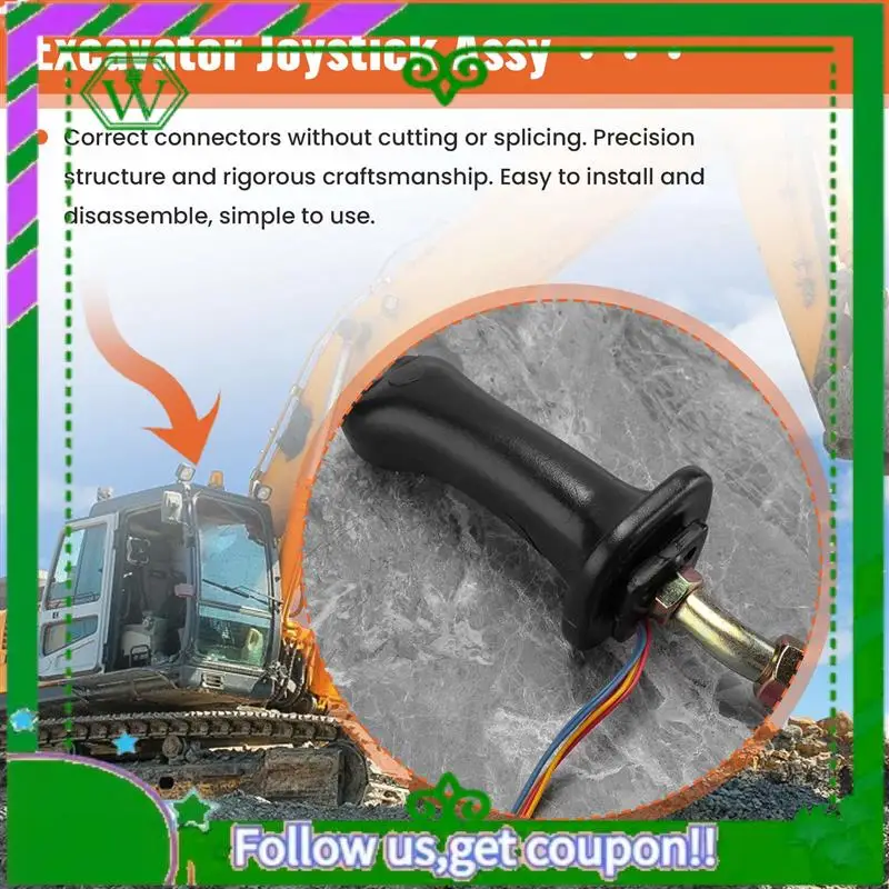 

AC34-3 Buttons Excavator Joystick Assy Handle Gears For Daewoo Doosan DH DX150 215 225 300 370-9C