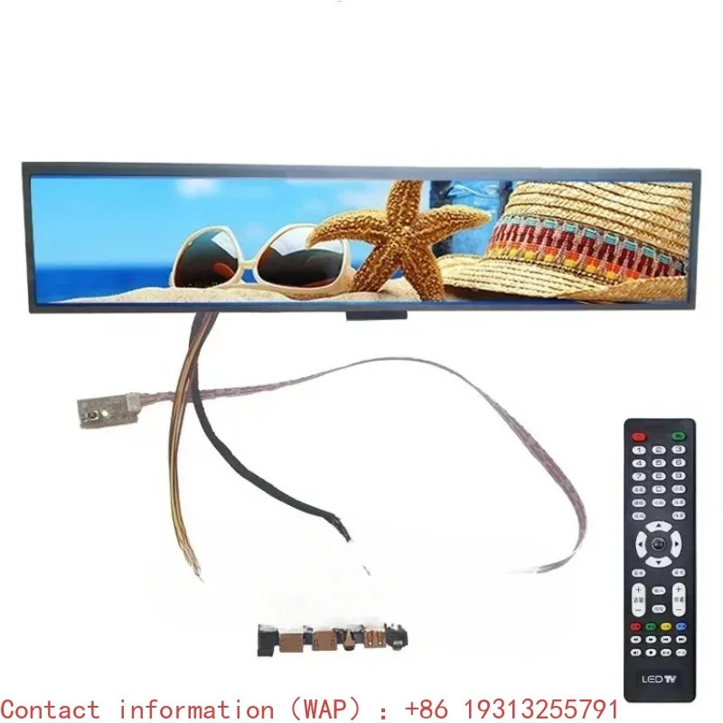 【Best-selling】Ultra-wide 19 Inch LCD Display IPS 1920*360 Stretched Bar Screen Digital Signage Cos Metic Store Advertising Disp