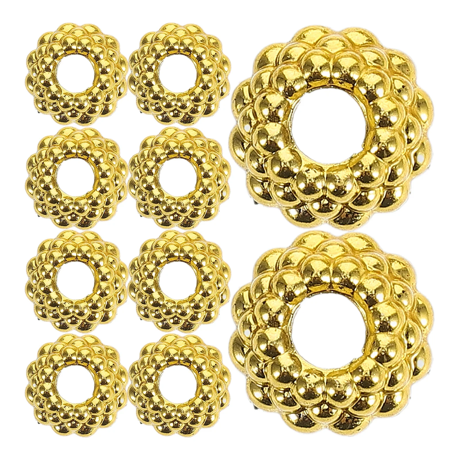 

100Pcs Christmas Ornament Caps Gold 1.5cm Hollow Round Plastic Replacement Ornament Hangers for DIY Tree Decorations